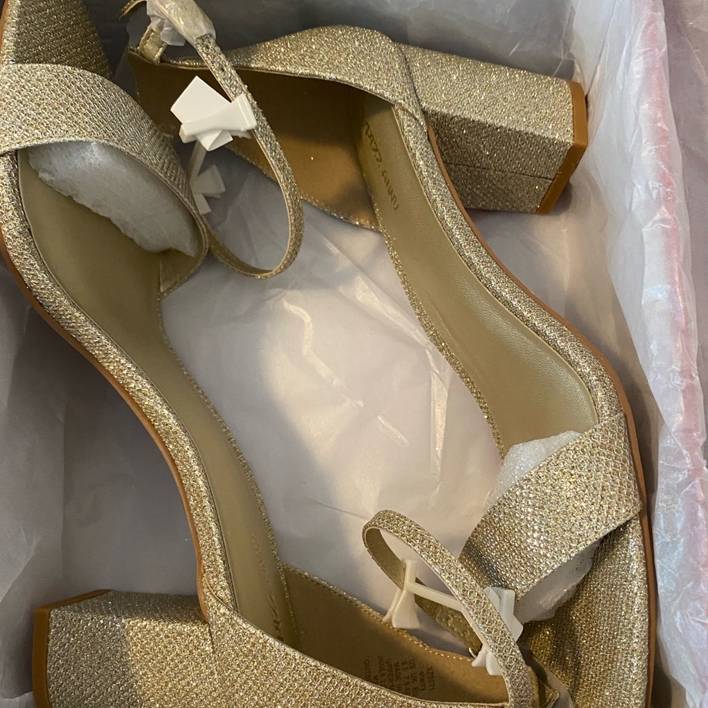 Gold glitter Ankle Sandals